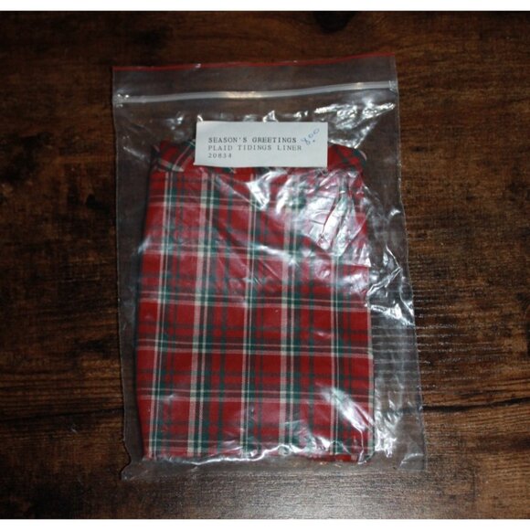 LONGABERGER LINER SEASON’S GREETINGS Basket PLAID TIDINGS 20834 NEW - Picture 1 of 1
